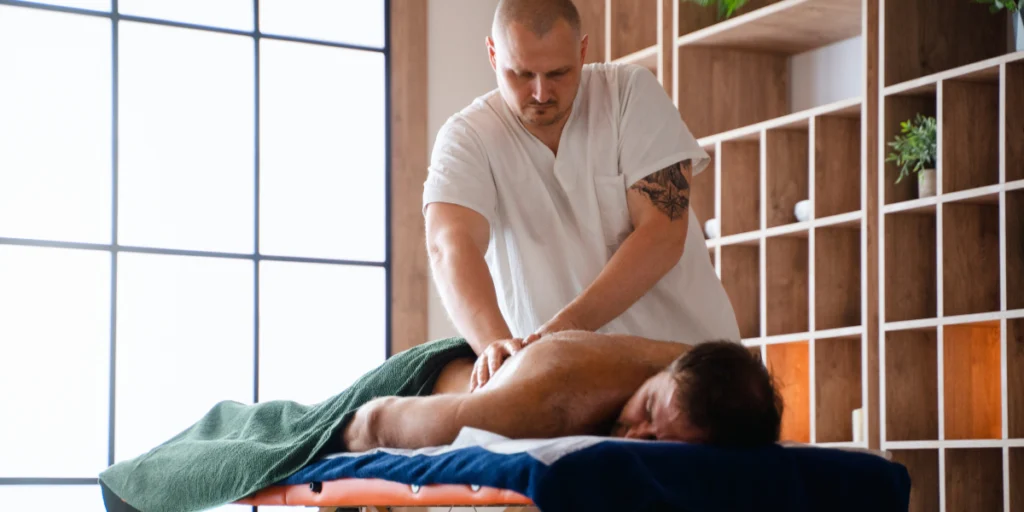man having massage